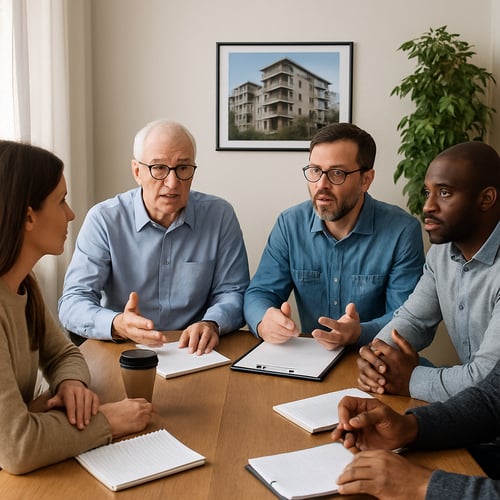 condo owner association in a meeting discussing cashless tipping